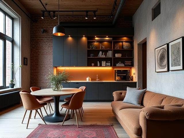 Stilfull loftsleilighet på Grünerløkka med skreddersydde møbler